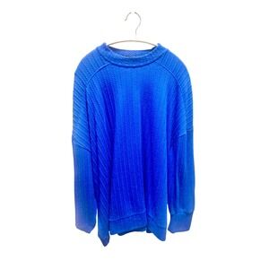 Lane Bryant Vibrant Blue Textured Sweatshirt